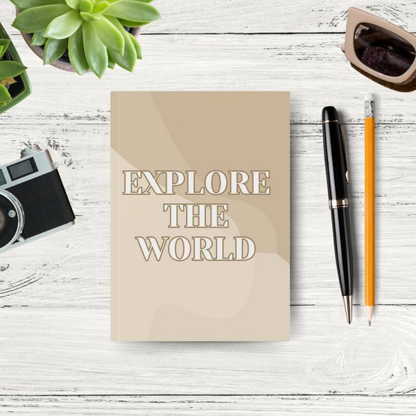 5.0 Explore The World | Travel Notebook | A5 | Hard Cover | Travel Journal | Travel Gift | Travel Accesoires | Birthday Gift