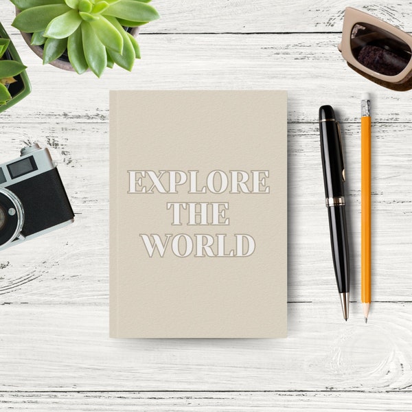 3.0 Explore The World | Travel Notebook | A5 | Hard Cover | Travel Journal | Travel Gift | Travel Accesoires | Birthday Gift