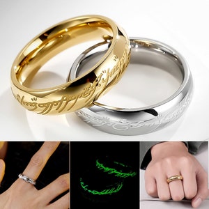  The One Ring Glow in the Dark, The Rings of Power with Elvish  Rune : Handmade Products