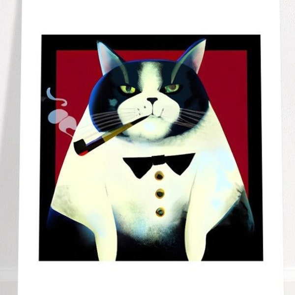 The Boss. Le Patron. Poster pour qui aime les chats! Poster sur papier mat.