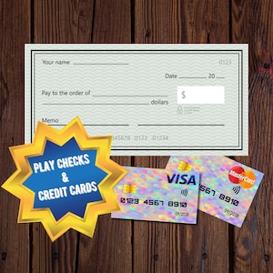 Dramatic Play Credit/Debit Cards & Checks Printables