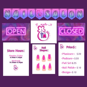 Dramatic Play &#39;NAIL SALON&#39; Printables