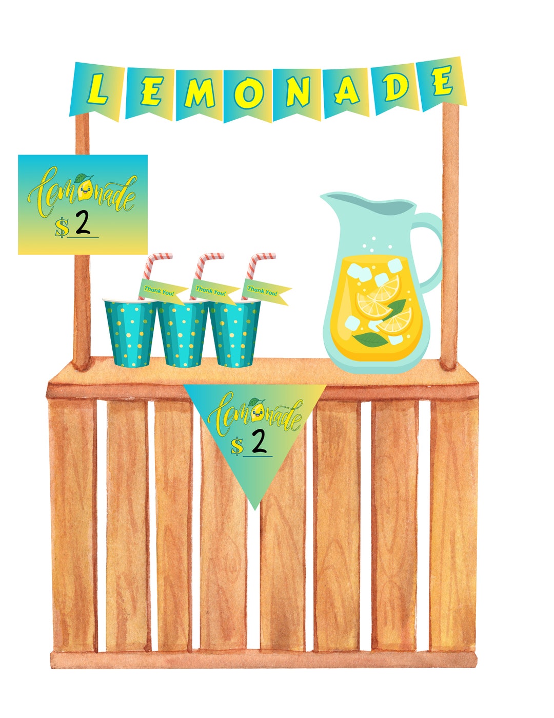 Printable Lemonade Stand Etsy