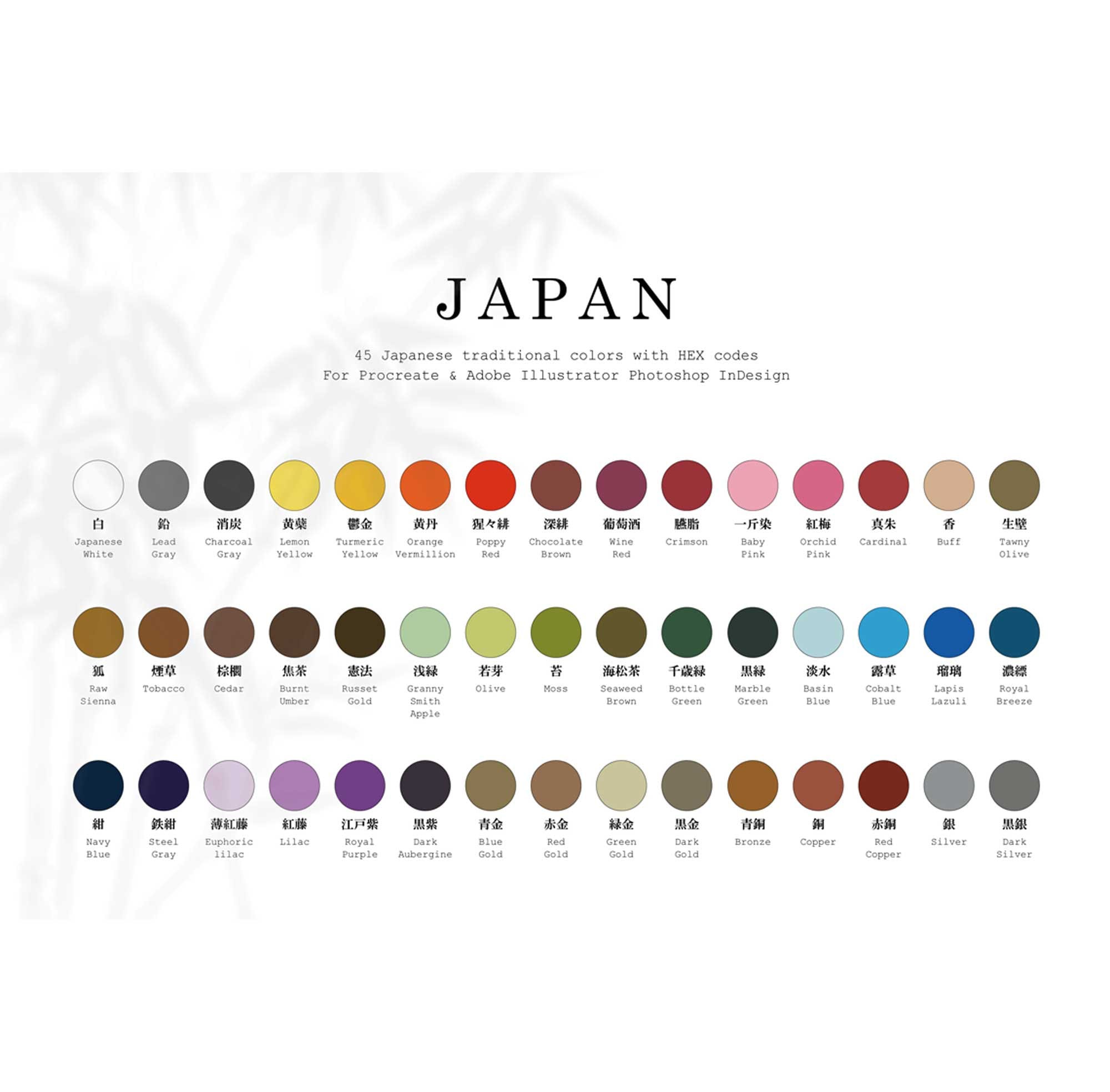 445 Japanese Traditional Colors Chart – international Wabijin