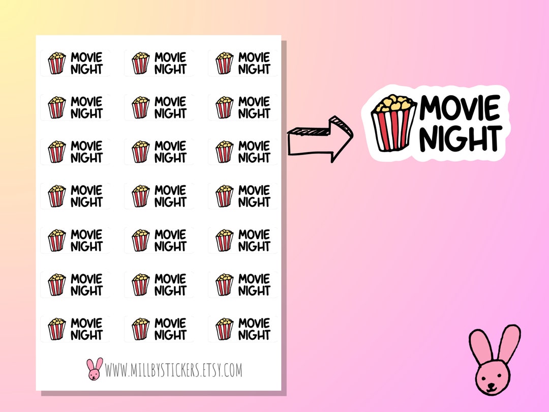 Movie Night Planner Stickers Movie Night Diary Organiser - Etsy