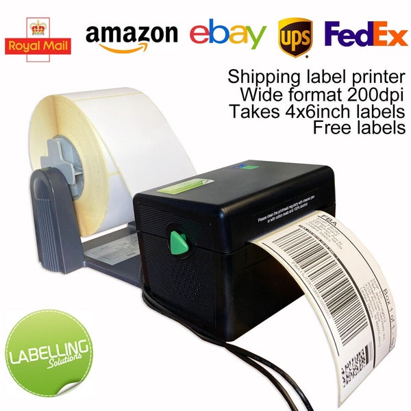 Thermal label printer for shipping labels 4x6" 100x150mm Royal Mail Etsy Hermes