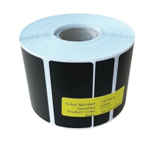 1000 Rolle 51 mm x 25 mm schwarze rechteckige Etiketten permanent Aufkleber aus Polypropylen