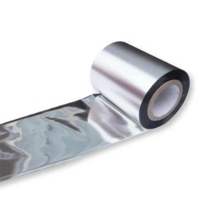 60mm breite silber metallic Folie Thermotransfer Drucker Wachs Harz Folie Tinte