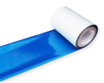 60mm width metallic blue foil thermal transfer printer wax resin foil ink
