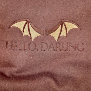 ACOTAR Embroidery Designs - Hello Darling and Bat wings Embroidery File PES