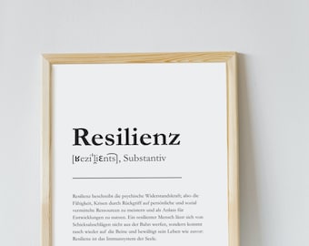 Plakat z definicją odporności - emocjonalna dekoracja ścienna Idealny prezent i wyraz uznania dla przyjaciół, rodziny, urodzin, sztuki odporności