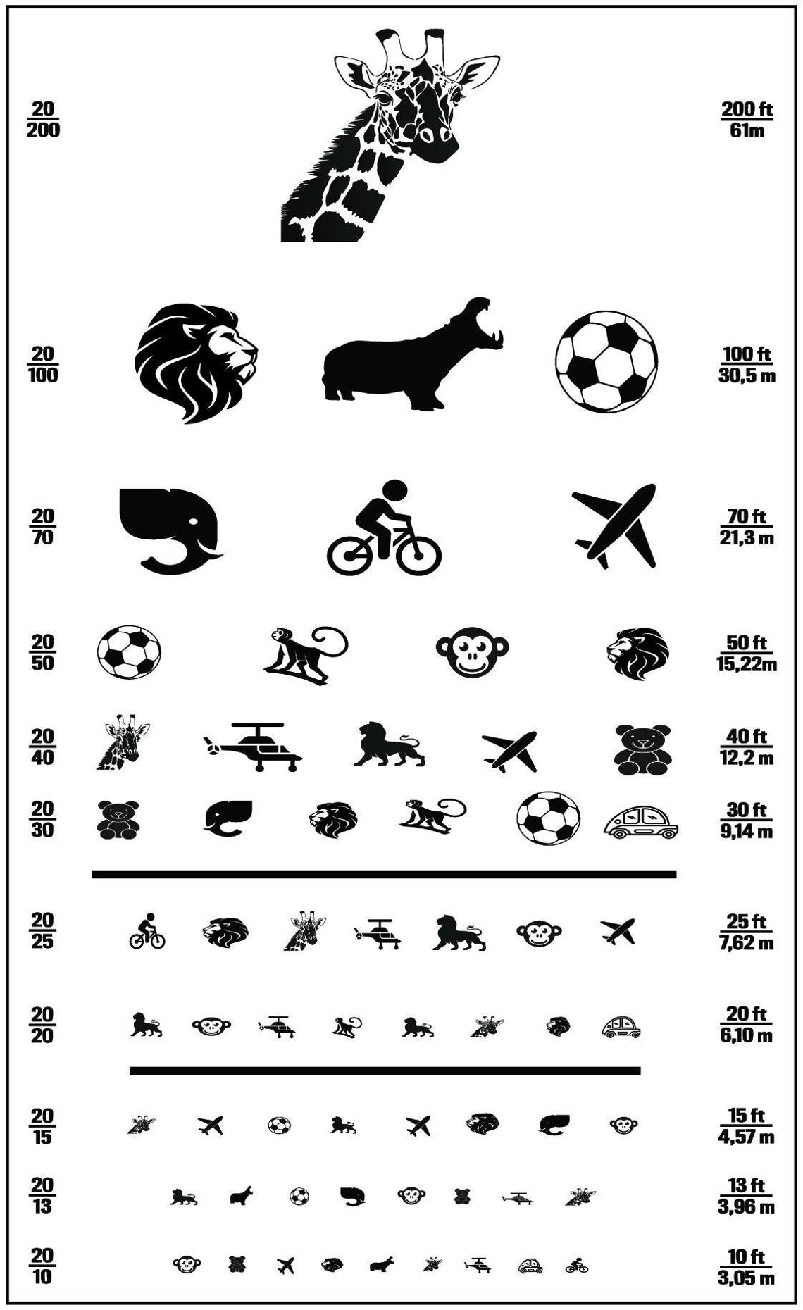 Fun Eye Test Chart for Kids | Digital Downloadable Eye Test | Optical ...