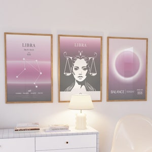 Lİbra Art Print Zodiac Wall Art Gift Libra Trendy Wall Art