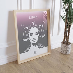 Lİbra Art Print Zodiac Wall Art Gift Libra Trendy Wall Art