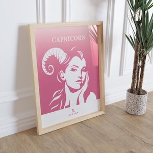 Capricorn Zodiac Wall Art Print, Capricorn Art Print, Capricorn Zodiac, Capricorn Gifts, Zodiac Wall Art Printable, Capricorn Astrology