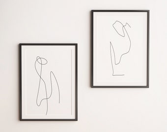 minimalistische Wandkunst – Line-Art-Druck-Wanddekoration, minimalistisches Line-Art-Dekor, elegant