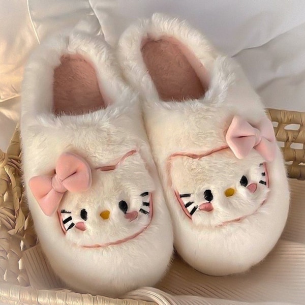 Cutie Cozy Cotton Pink Slippers - Hello Kitty