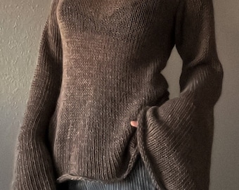 Hazelnut Hug: Brown Soft Knit Sweater