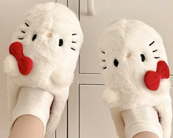 Women's Cute Cozy Cotton Slippers - Hello Kitty Cartoon