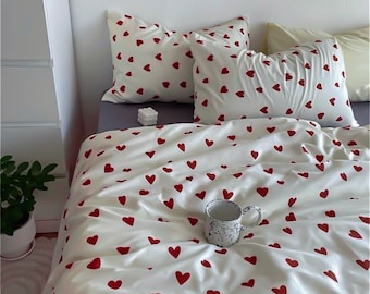 Completo letto Cuore per 2 persone - copriletto matrimoniale