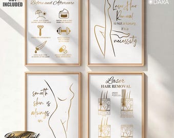 Laser Hair Removal, Real Foil Print, Laser Aftercare, Hair Removal Tech, Laser Salon Decor, Laser Room Decor, Hair Removal Quotes, Laser Art