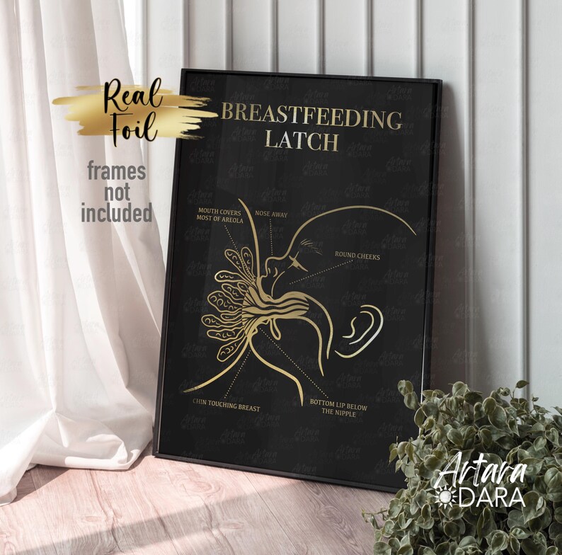Breastfeeding Positions Real Foil Print, Lactation Guide Poster Set - Etsy