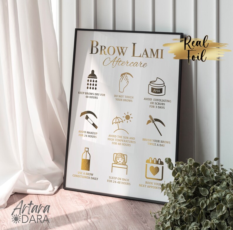 Brow Lamination Art, Brow Lami Aftercare, Real Foil Print, Beauty Salon