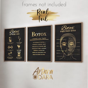 Botox Poster, Med Spa Dekor, Schönheitsstation Dekor, Botox Nachsorge, Botox Bereiche, echter Foliendruck, Schönheitssalon Dekor, Neurotoxin Poster