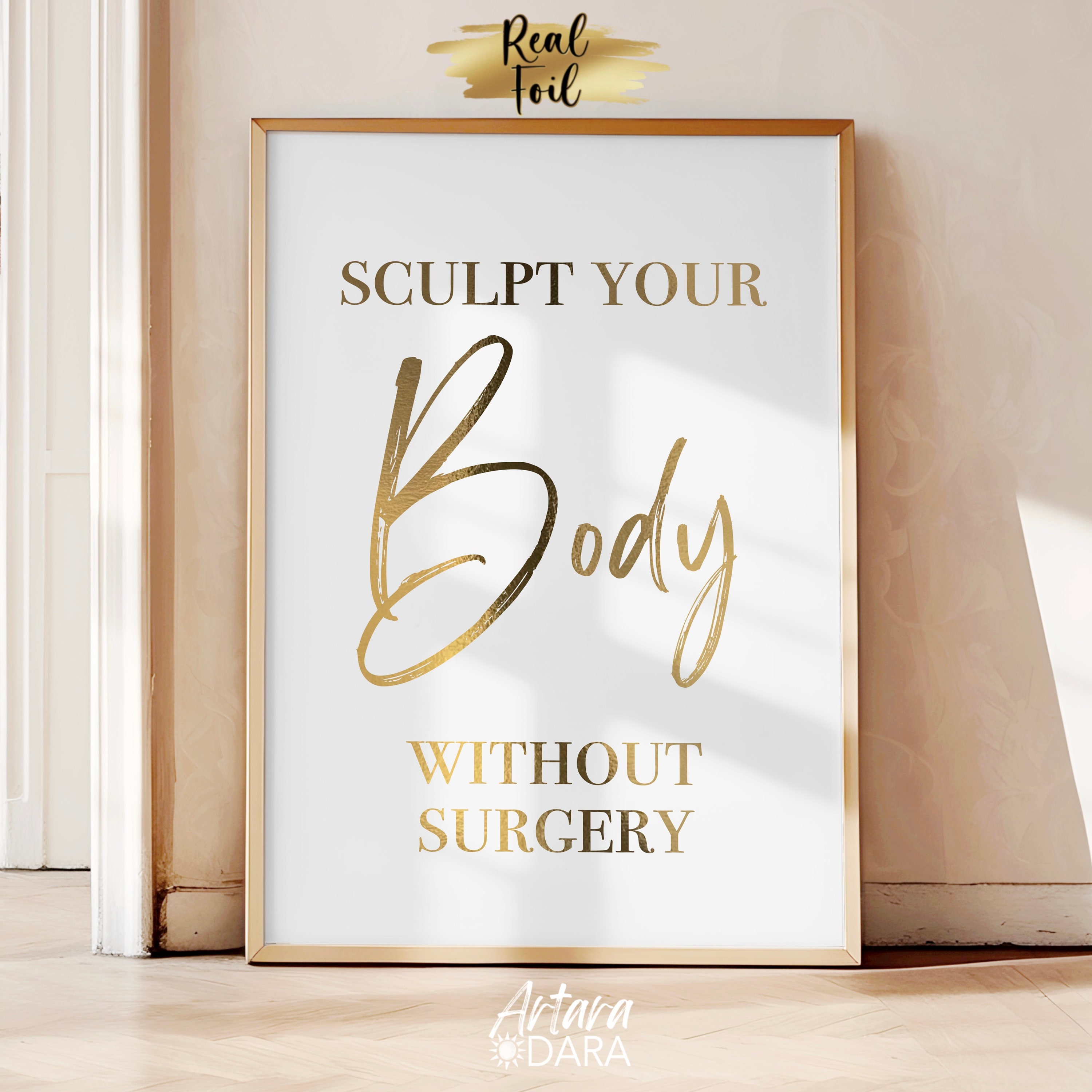 Body Contouring Poster, Med Spa Print. Beauty Clinic Decor, Real Foil ...