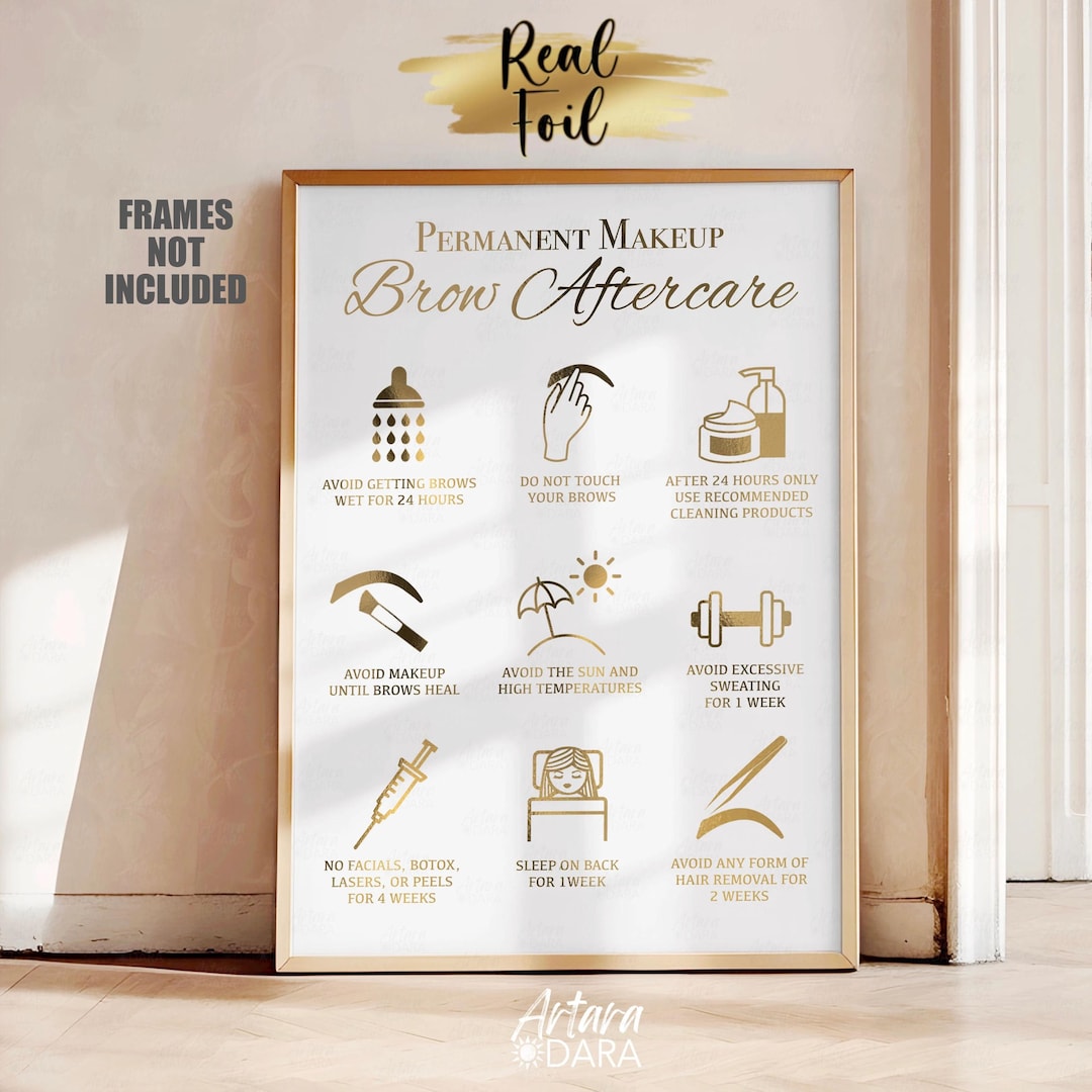 Beauty Salon Decor, Brow Tech Poster, Real Foil Print, Brow Salon Sign ...