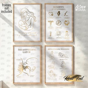Stillen Poster, echter Foliendruck, Stillposen, Stillhilfe Geschenk, Stillhilfe, Stillhilfe, Schwangerschaftsverlauf