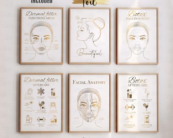 Beauty Injection Art, Botox Poster, Dermal Filler Art, Real Foil Print, Beauty Quotes, Botox Aftercare, Filler Aftercare, Face Anatomy Art