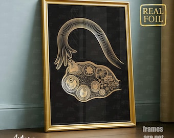 Ovary Anatomy & Egg Development Gold Foil Poster – Ovulation Chart (Unframed)