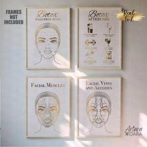 Botox Wandkunst, echter Foliendruck, Schönheitssalon Dekor, Botox Nachsorge Poster, Botox Injektionsbereich, Beauty Inuel Geschenk, Kosmetikerin Geschenk