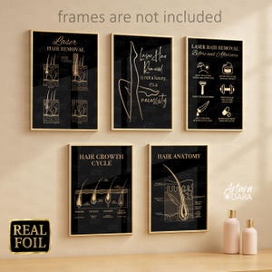 Laser Salon Decor, Laser Hair Removal, Real Foil Print, Hair Growth Cycle, Hair Anatomy Art, Laser Quotes, Laser Room Art, Laser Aftercare