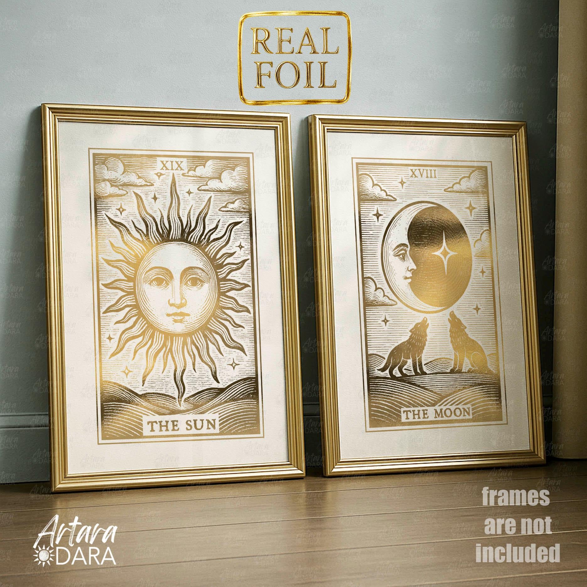 Gold Foil Moon and Sun Tarot Prints on White – Celestial Wall Art for Boho  Interiors, Astrology Lovers, and Spiritual Decor - Etsy Israel, image size:1870x1870