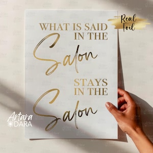 Beauty Salon Quote, Real Foil Print, Beauty Posters, Beauty Salon Decor, Nails Salon Decor, Beautician Gift, Gold Beauty Poster, Salon Print