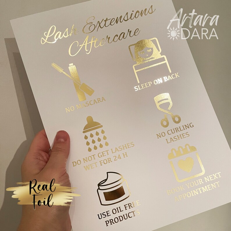 Lashes Poster, Beauty Salon Decor, Real Foil Print, Lash Extensions