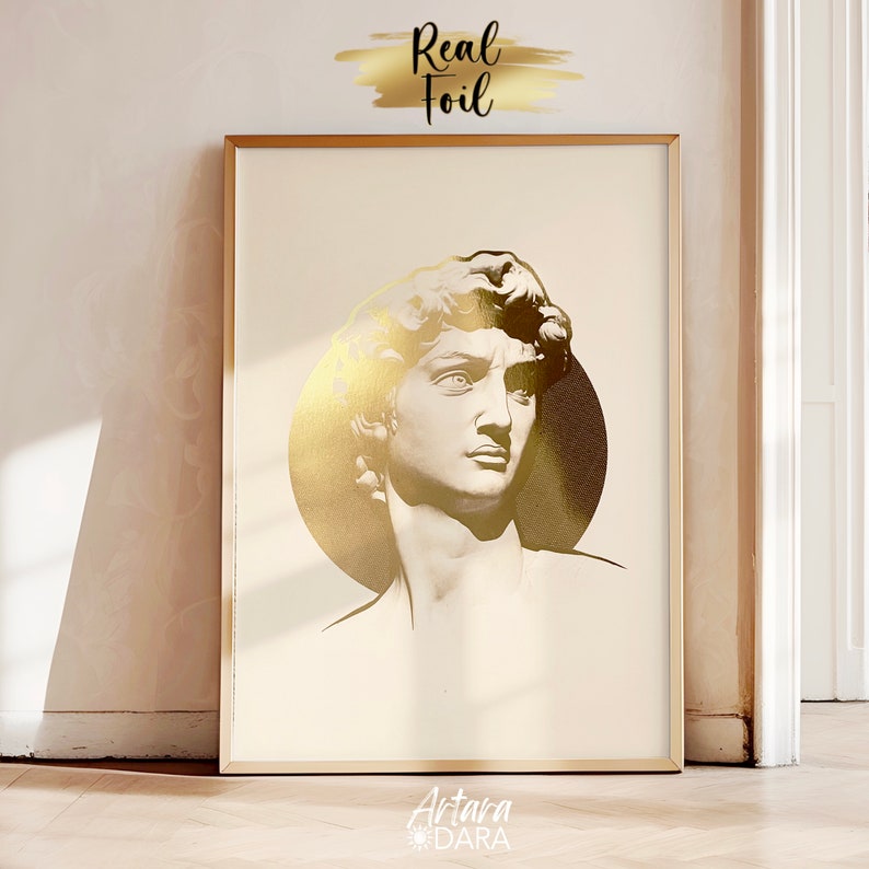 David Michelangelo Art Real Foil Print Renaissance Poster Etsy UK