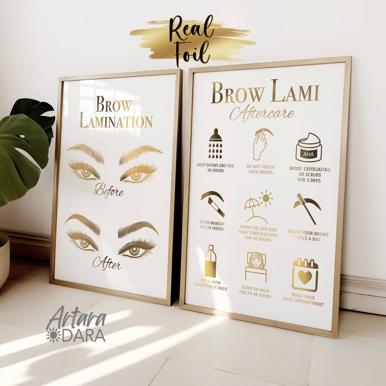 Brow Lamination Art, Brow Lami Aftercare, Real Foil Print, Beauty Salon