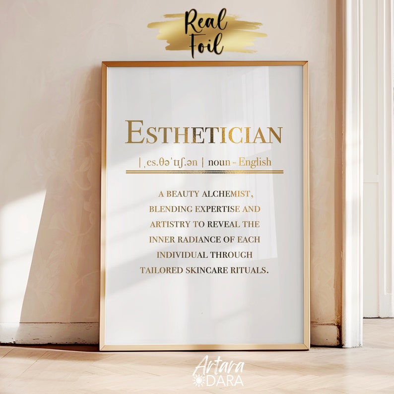 Salon Wall Art, Beauty Poster, Real Foil Print, Botox Definition