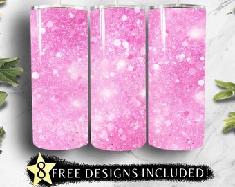 Pink Glitter Sparkle Tumbler Wrap, 20 oz Seamless Tumbler Wrap, Pink Glitter Tumbler PNG, Pink Glitter Tumbler wrap, Digital Download 476