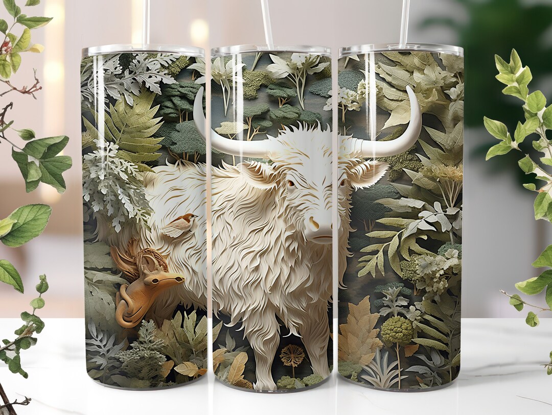 3D Highland Cow Skinny Tumbler Wrap 20oz / 30oz Sizes. - Etsy
