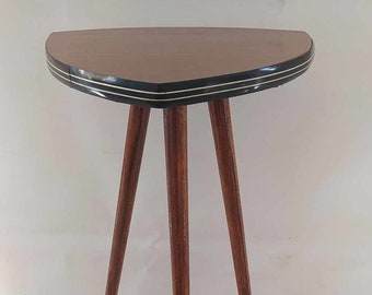 Vintage greek small mid-century formica coffee table with tapered legs used good condition 47cm height