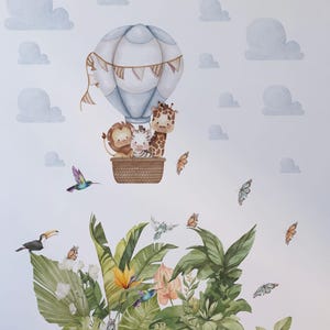 safari nursery wall decals - cute animals adventure - kids room wall decals