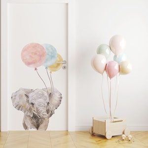 elephant wall decals, nursery wall decals, doors decals, safari wall decals, hot air ballons decals,
