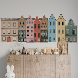 nursery wall decal, house wall decals, city wall decals, nursery decals, cute houses