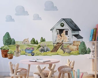 Farm Nursery Decor | Farm Animal Nursery Decal | Barn Wall Stickers | Farm Animal Nursery Decor | Baby Room Farm Theme |