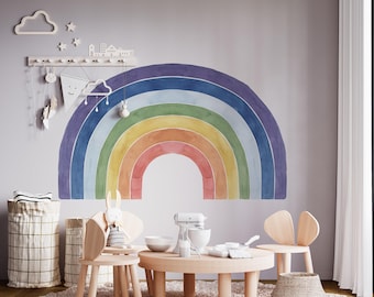 Pastel Rainbow Wall Decal: Nursery Decor, Boho Style