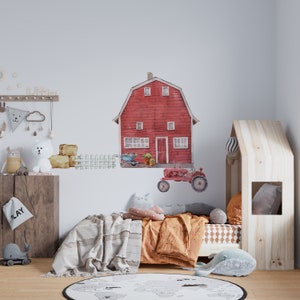 farm nursery decal, tractor wall decal, farm nursery barn,  farm nursery decor, Barn Yard Country Farmhouse Animals Wall Decals,